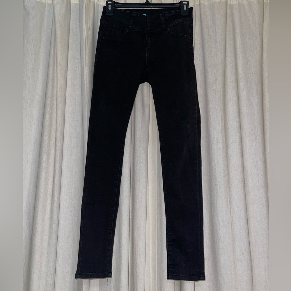 Black Butt Lifting Wax Jean Jeggings Size 3